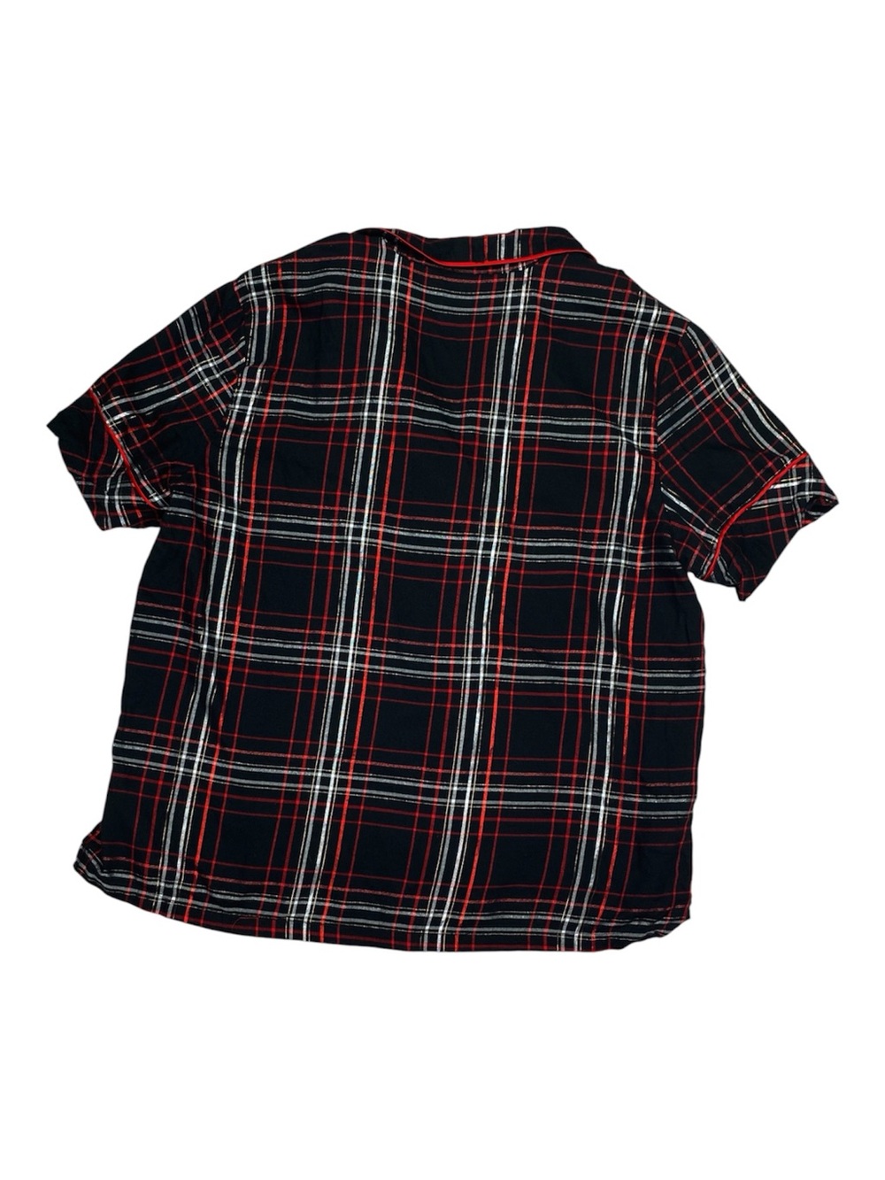 NWOT Victoria’s Secret Flannel Short Pajama Set Black / White / Red Button Down - Picture 7 of 9